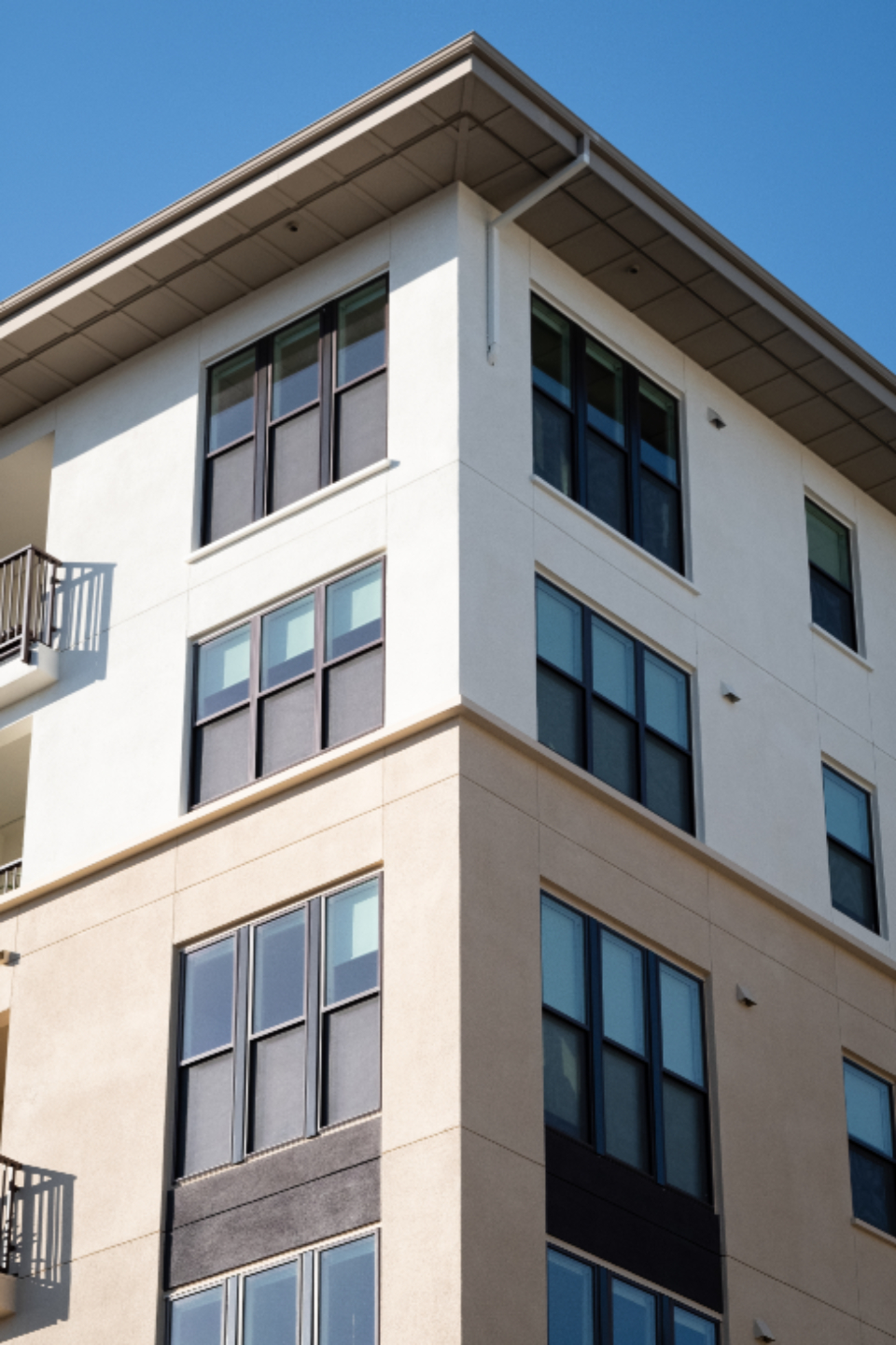 A renovated modern apartment building